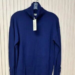 Ramy Brook Walt Turtleneck Wool Blend Sweater in Navy Women's Size S